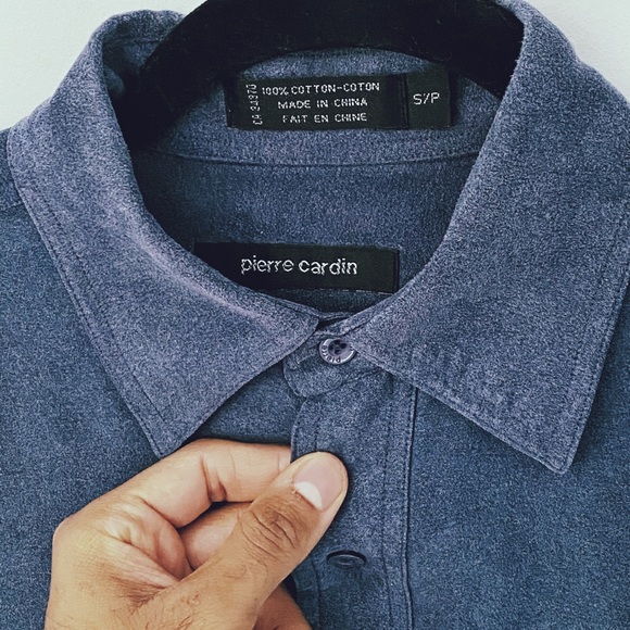 Vintage 100% Cotton Blue Dress Shirt - Picture 3 of 5